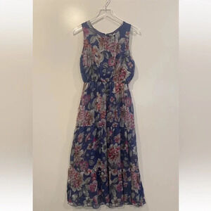 LARA G by Lara Guidotti Garden Floral Airy Silk‎ Blend Maxi Dress Size XL NWT